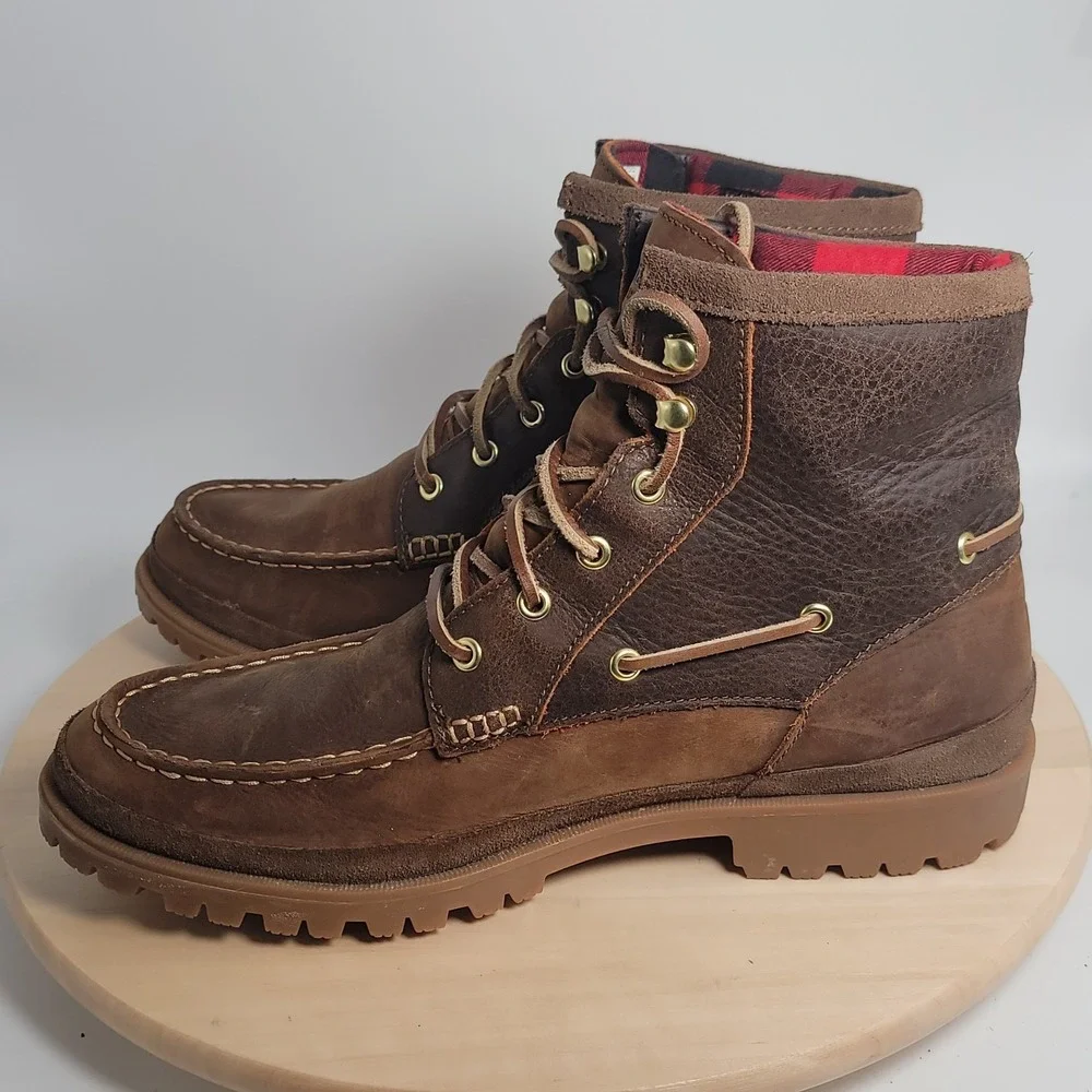 Sperry AO Lug Boots Leather Men's US8 Brown Waterproof Chelsea Size 10.5